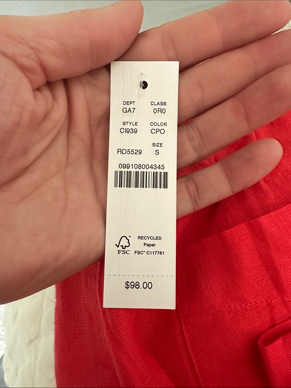 J. Crew Wide-Leg Drawstring Pants in Bright Coral - Picture 6 of 7